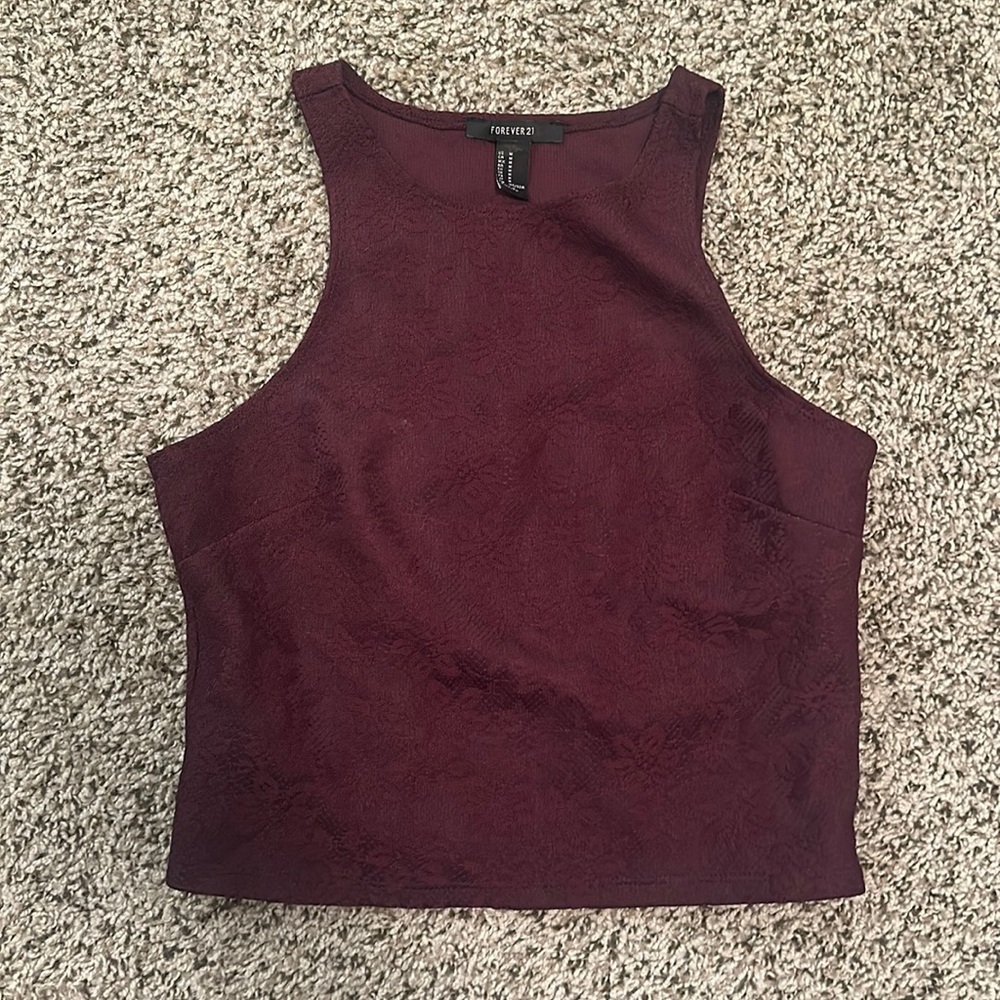 Purple lace floral blouse size M